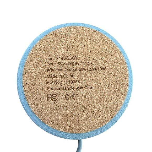 Smart Wireless Mobile Cell Phone Charger Pad Stand Mercedes Logo Cork - Picture 2 of 2